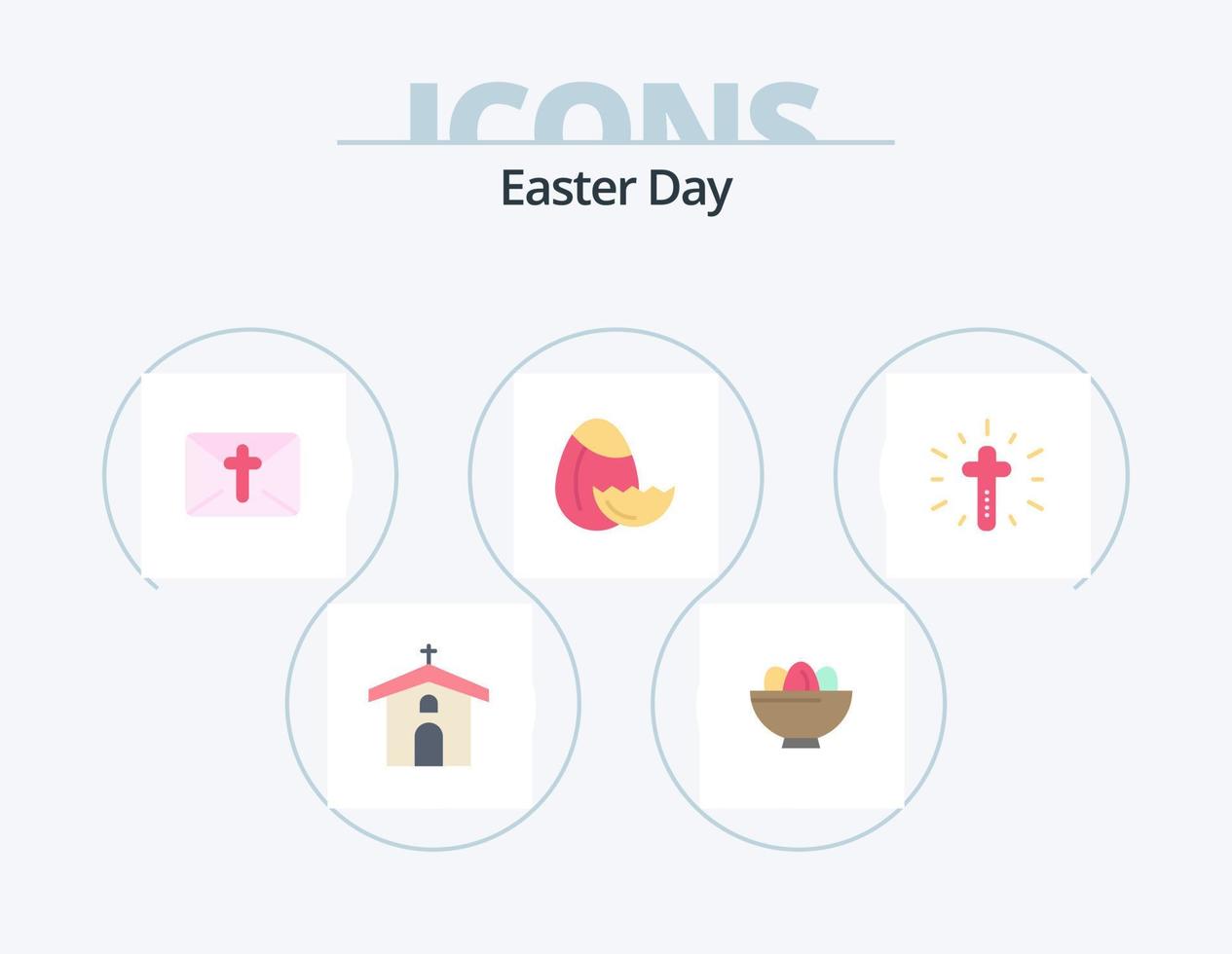 design de ícones do pacote de ícones planos de páscoa 5. celebração. natureza. ovo. ovo. feriado vetor