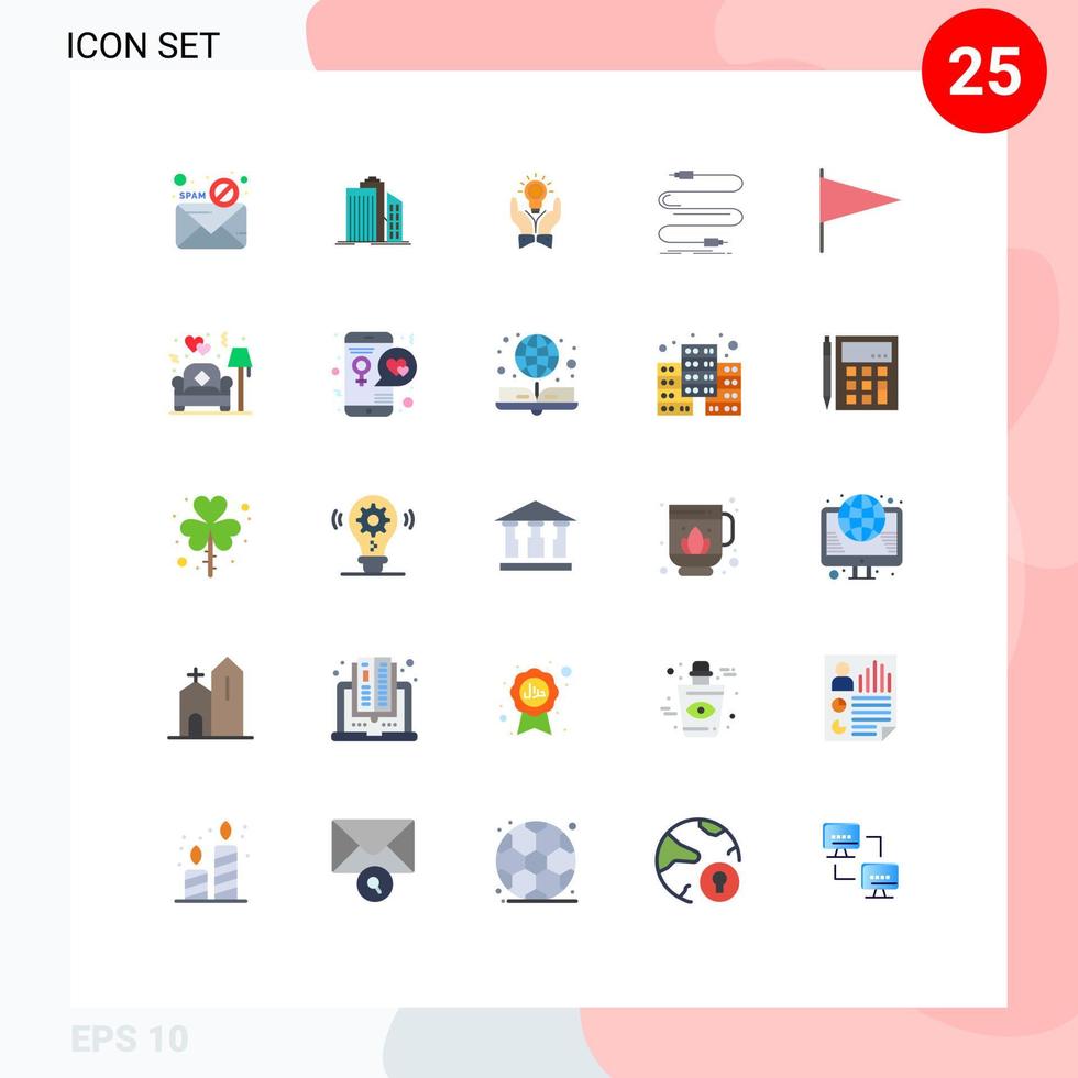 25 ícones criativos sinais modernos e símbolos de elementos de design de vetores editáveis de lâmpada de negócios de ideia de áudio