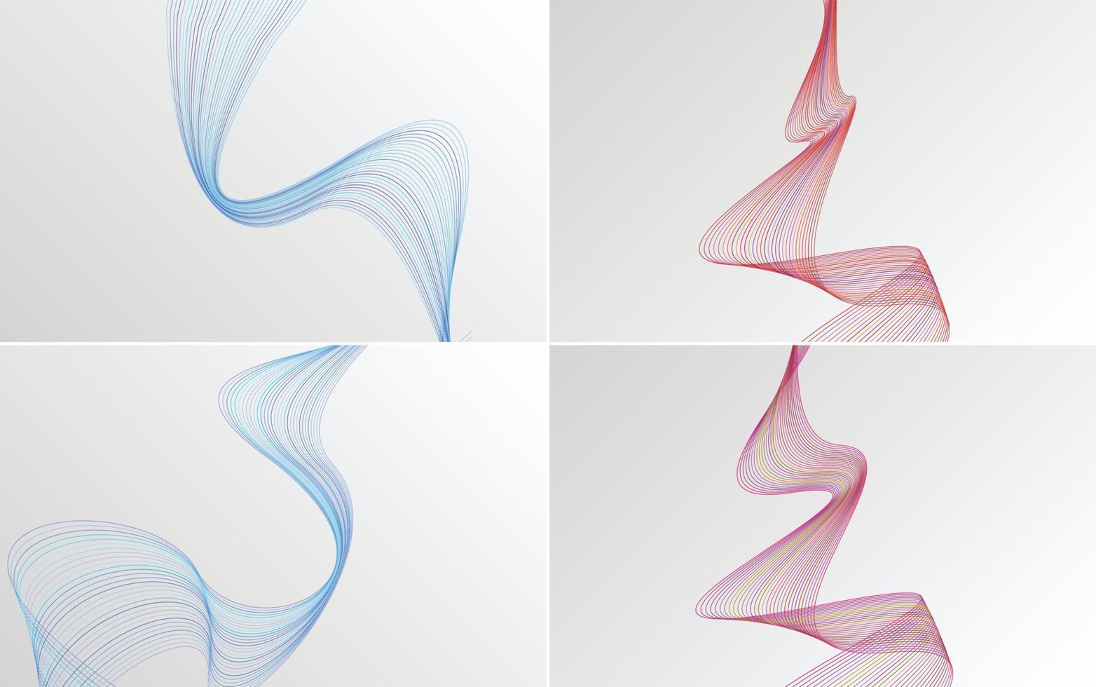 fundos de vetores abstratos de curva de onda para um visual elegante e moderno