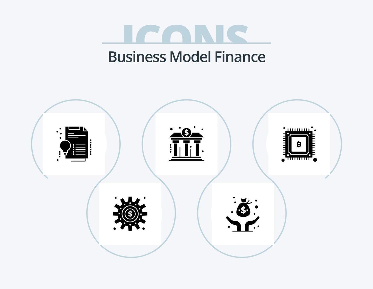 ícone de glifo financeiro pack 5 design de ícone. finança. prédio. risco. bancário. solução vetor