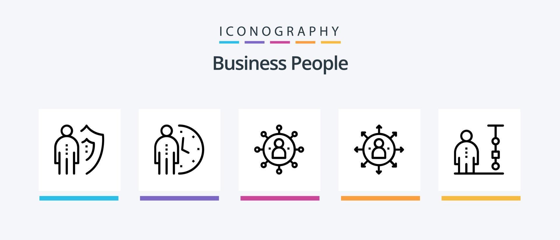 pacote de ícones de linha 5 de pessoas de negócios, incluindo grupo. navegador. planejamento. oportunidade. empregado. design de ícones criativos vetor