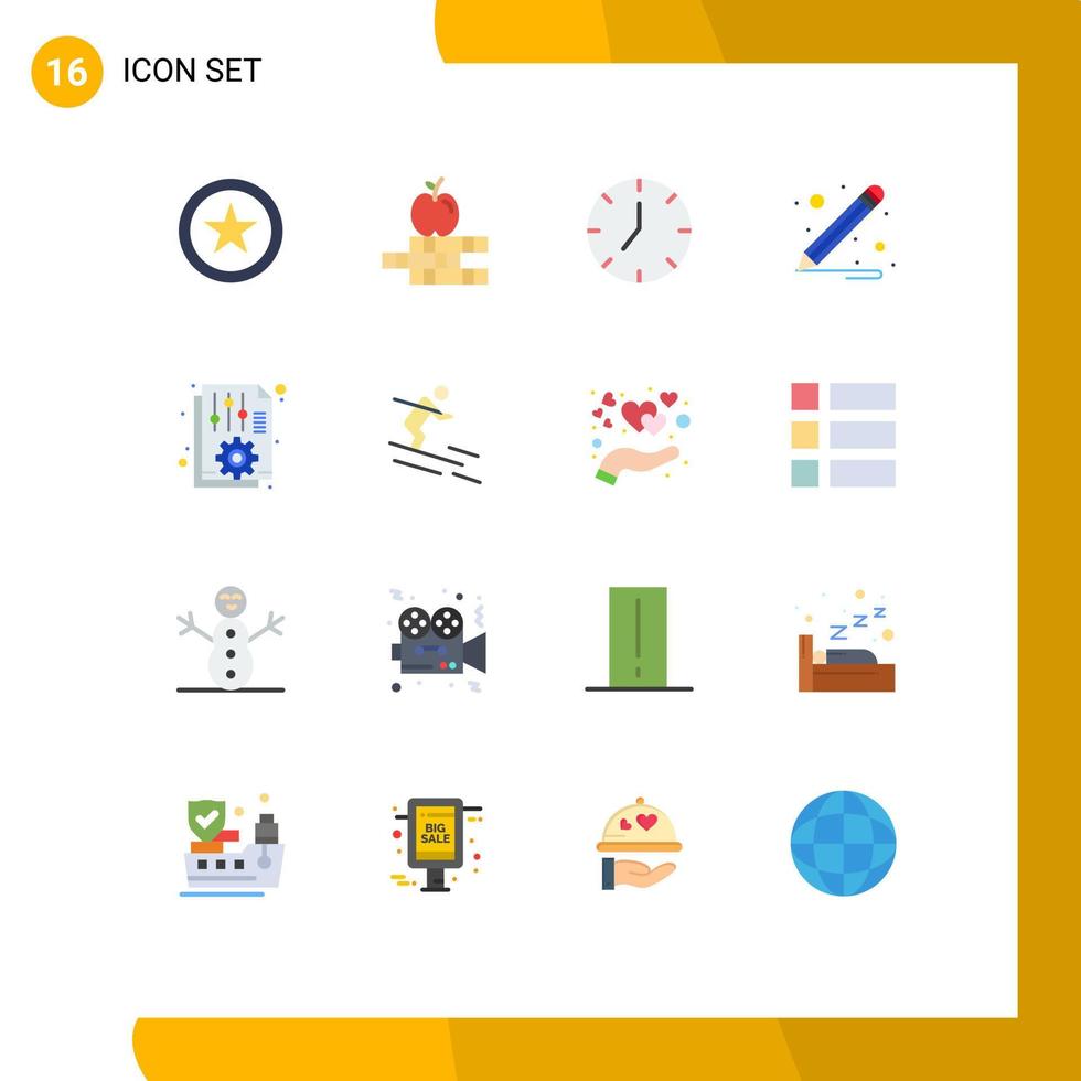 pacote de ícones vetoriais de estoque de 16 sinais e símbolos de linha para opções de atividade media player documento de escritório pacote editável de elementos de design de vetores criativos