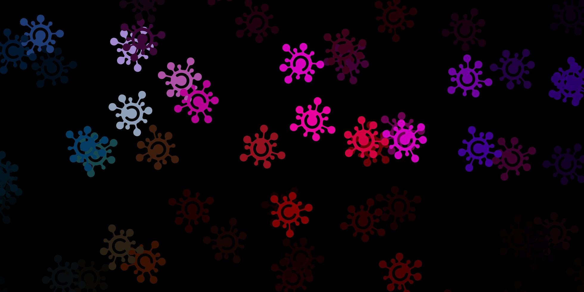 textura vector multicolor escuro com símbolos de doença.