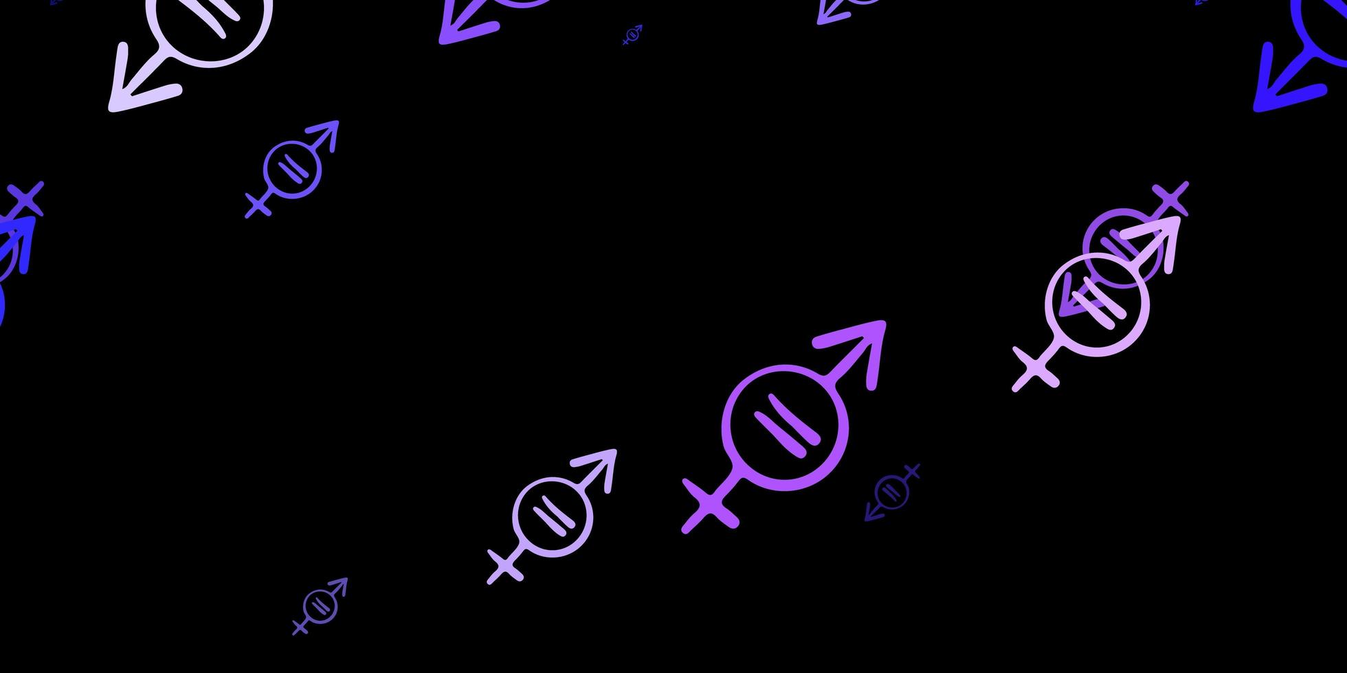 fundo vector roxo escuro com símbolos de mulher.