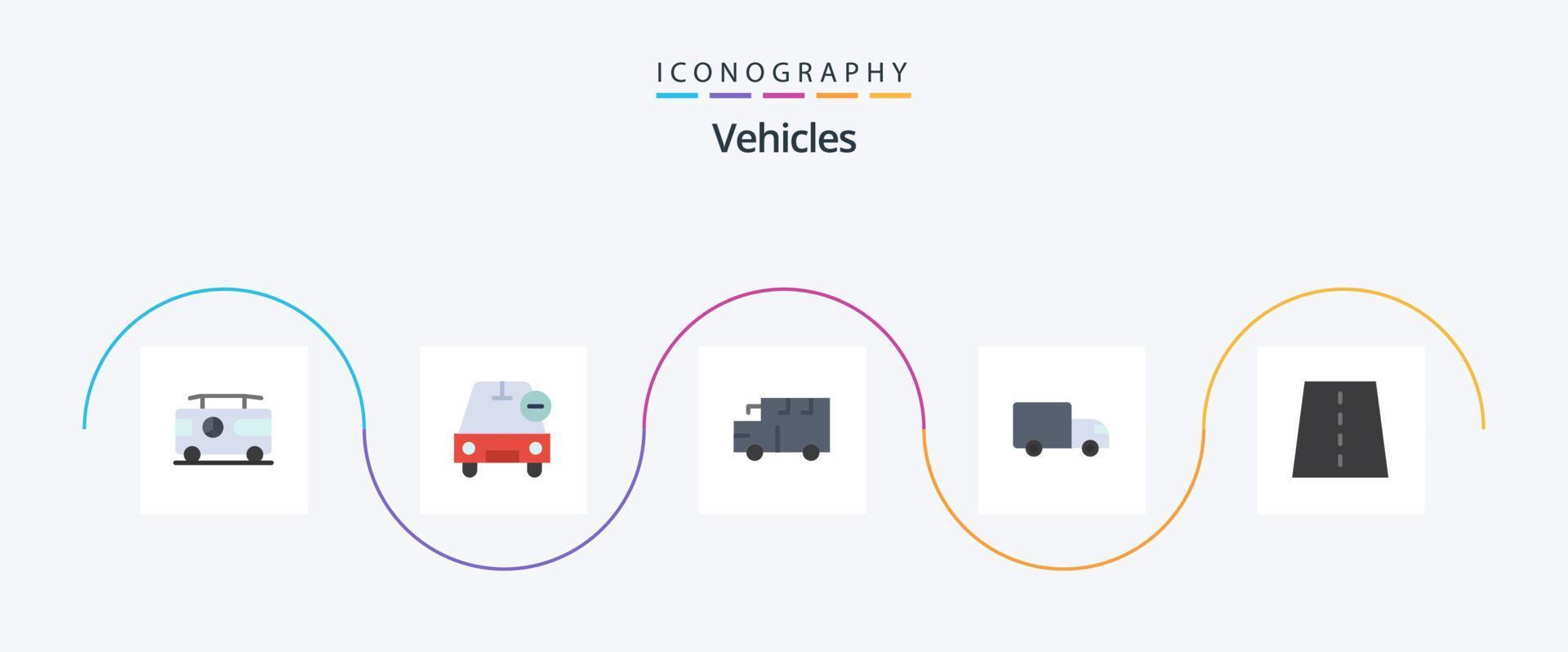 veículos plana 5 ícone pack incluindo ponte. transporte. veículos. logística. veículos vetor