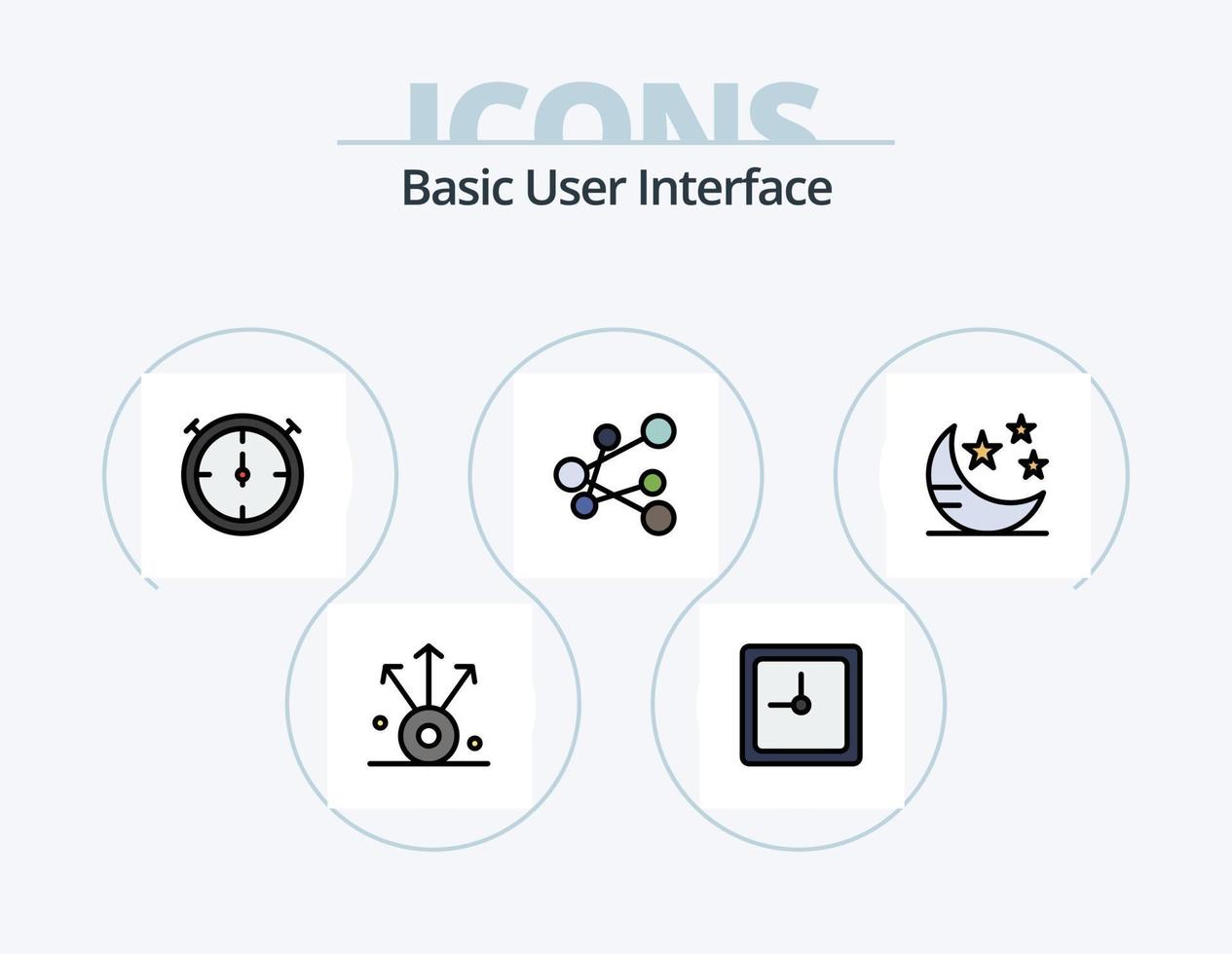 linha básica cheia de ícones do pacote 5 design de ícones. . . ligação. compartilhar. exportar vetor