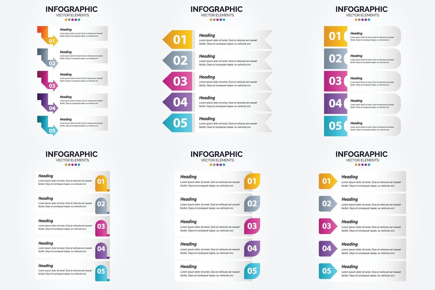 conjunto de design plano de infográficos de ilustração vetorial para folheto publicitário e revista vetor