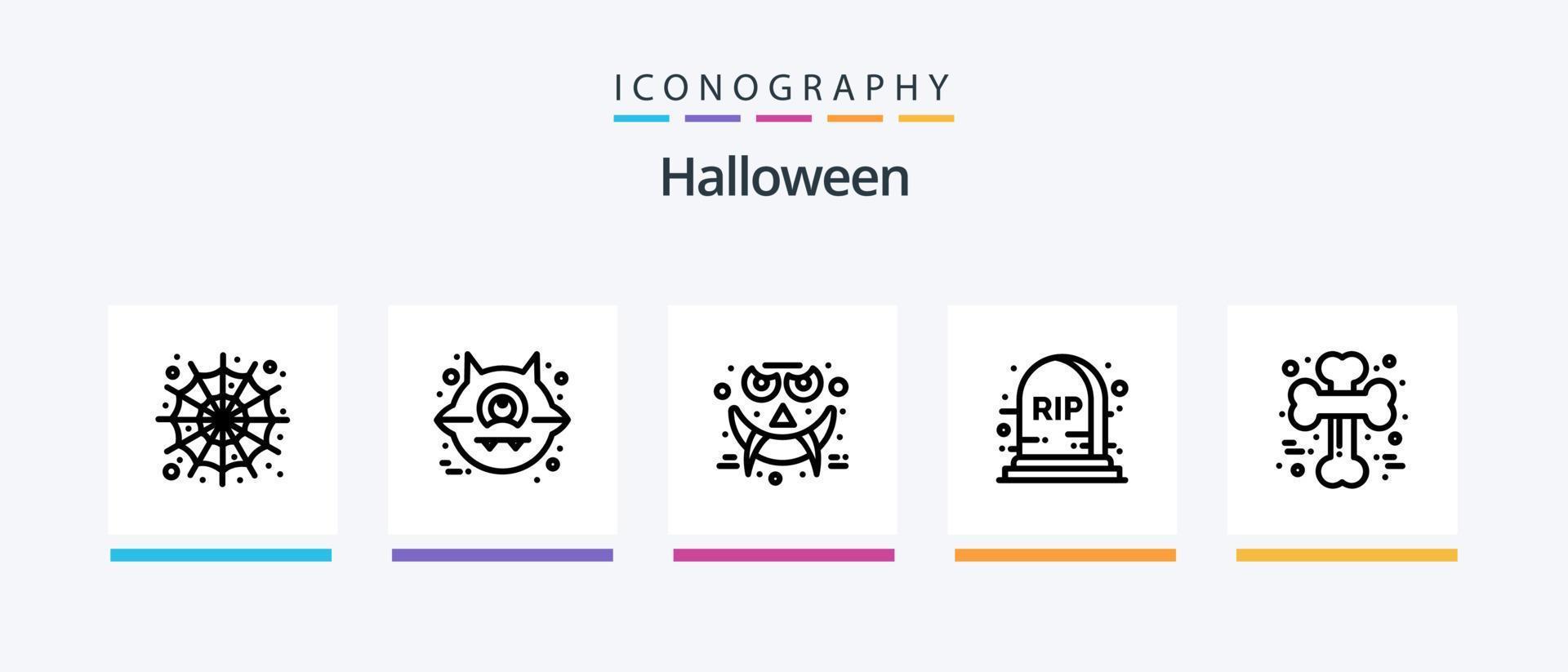 pacote de ícones da linha 5 do dia das bruxas, incluindo . dia das Bruxas. faca sangrenta. sangrento. gato. design de ícones criativos vetor