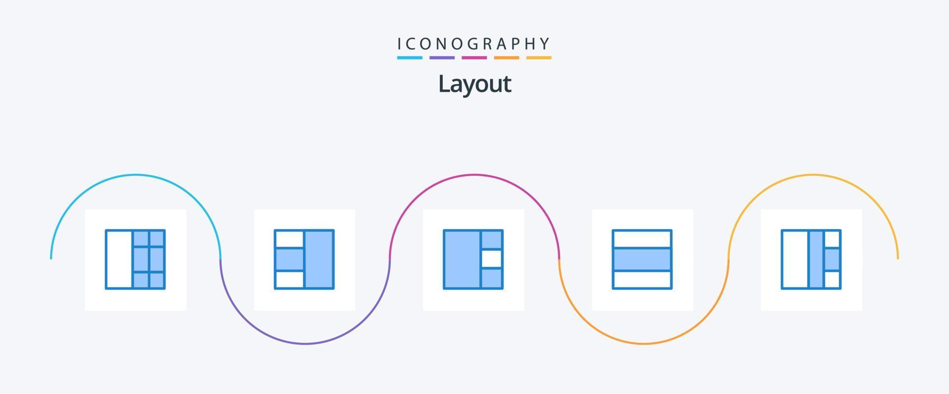 pacote de ícones de layout azul 5, incluindo . vetor