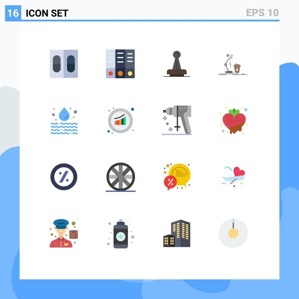 pacote de interface de usuário de 16 cores planas básicas de pacote editável de selo de design de autoridade de café flash de elementos de design de vetores criativos