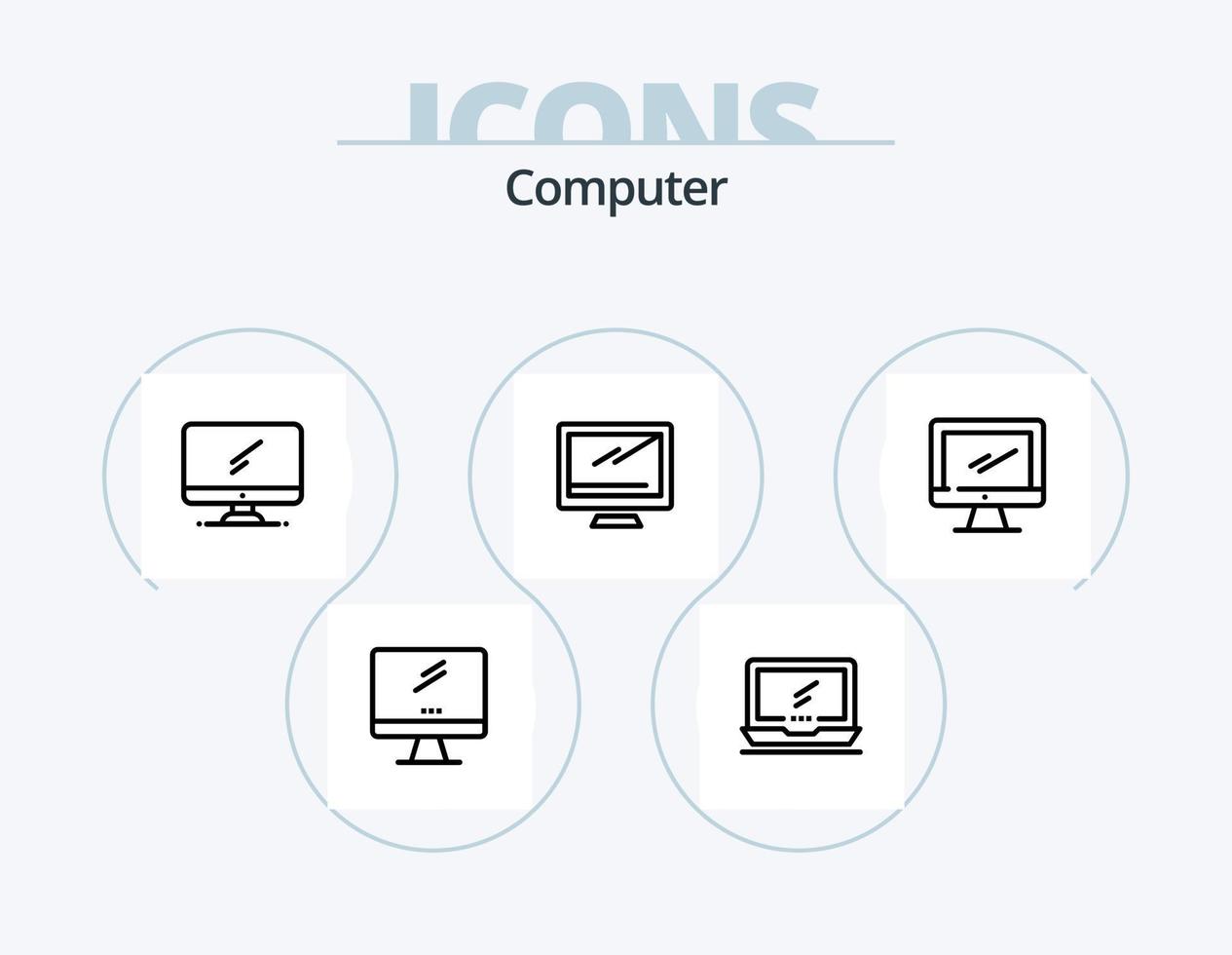 ícone de linha de computador pack 5 design de ícone. . imac. vetor