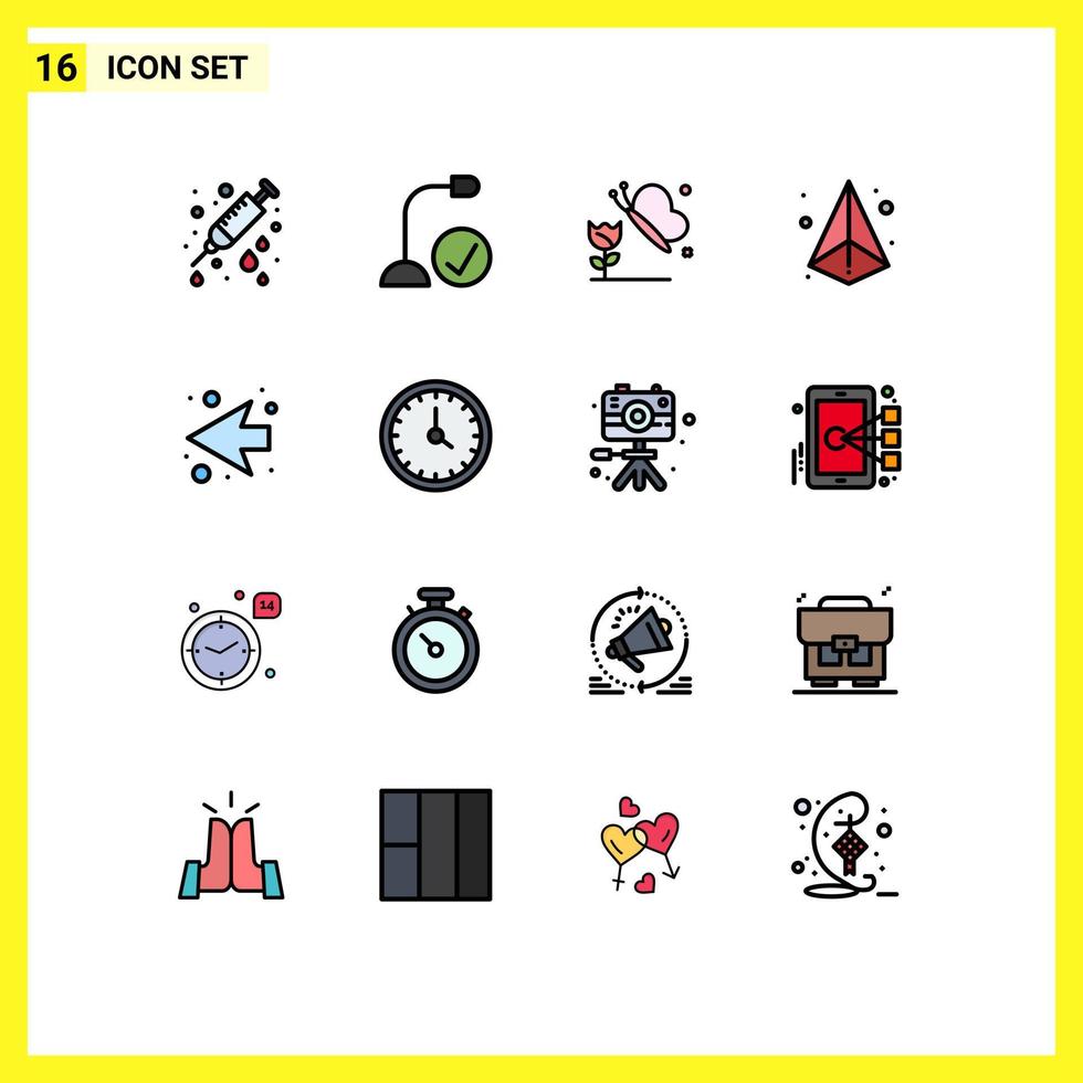 16 ícones criativos sinais e símbolos modernos da próxima caixa de triângulo de hardware de impressão elementos de design de vetores criativos editáveis