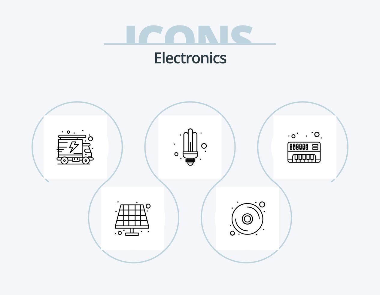 ícone da linha eletrônica pack 5 design de ícones. . ic. ventilador. eletrônico. componente vetor
