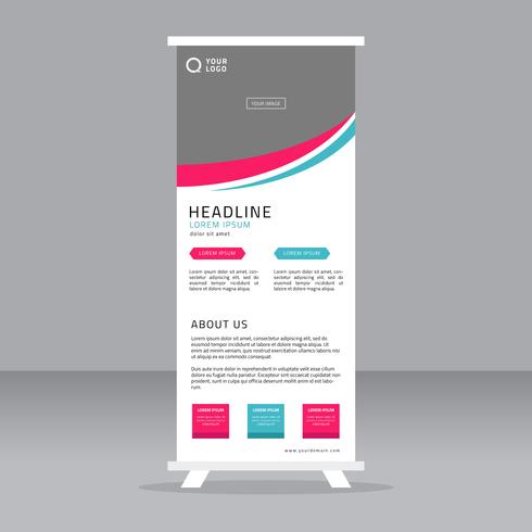 roll up banner stand template vetor