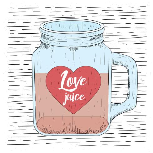 Free Hand Drawn Vector Love Jar