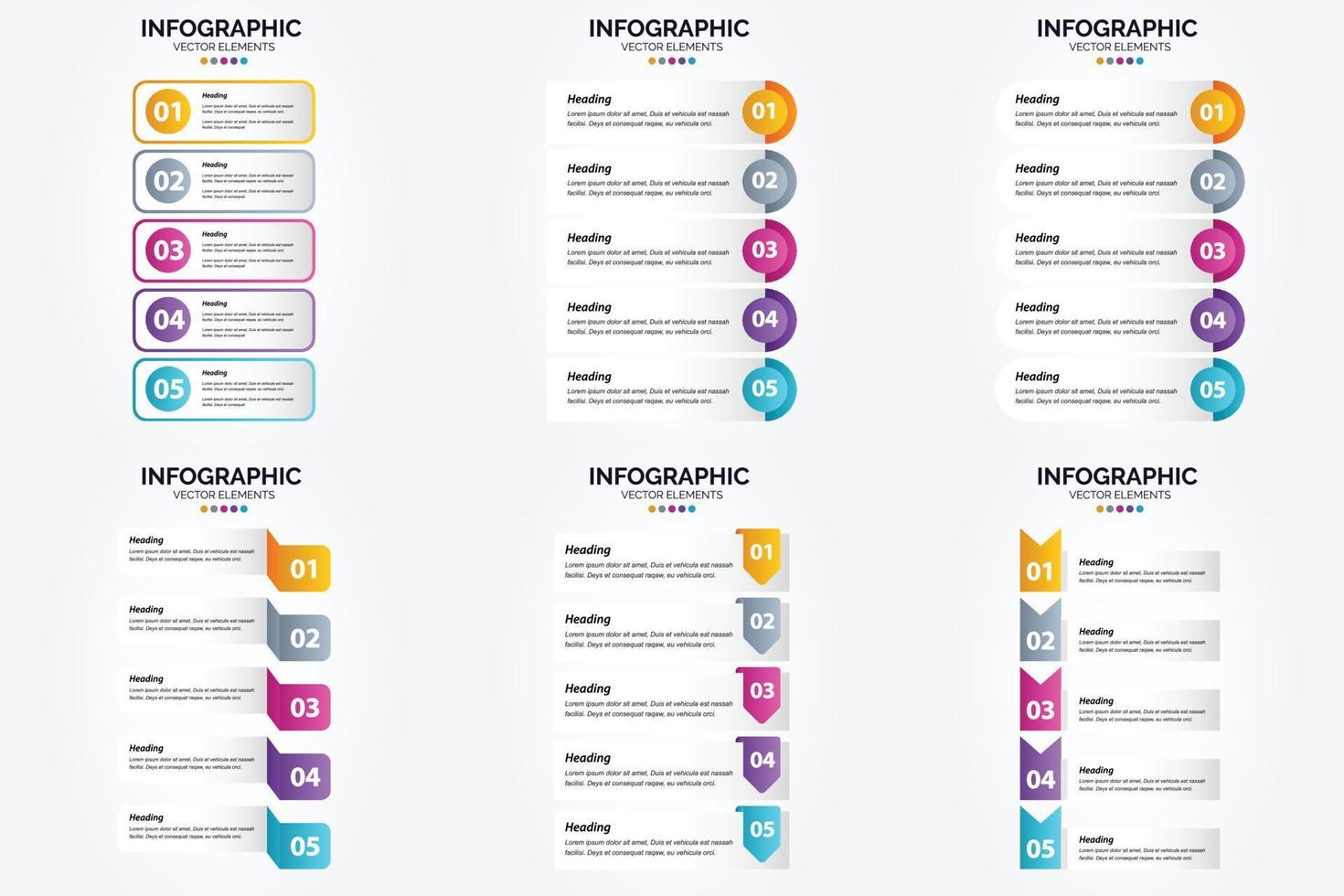 conjunto de design plano de infográficos de ilustração vetorial para folheto publicitário e revista vetor