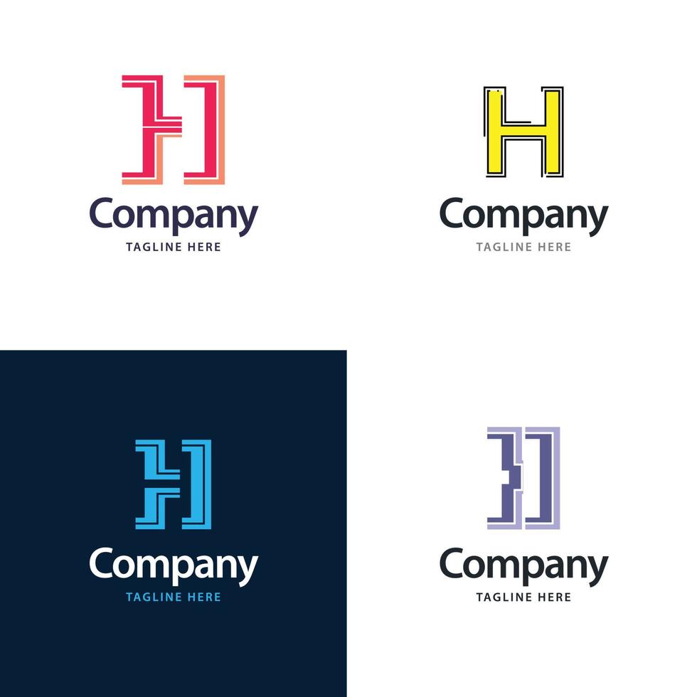 letra h design de pacote de logotipo grande design criativo de logotipos modernos para o seu negócio vetor