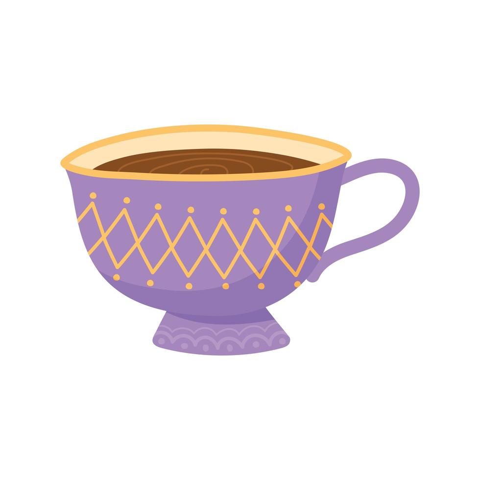 chá, xícara de chá roxa design isolado de bebida vetor