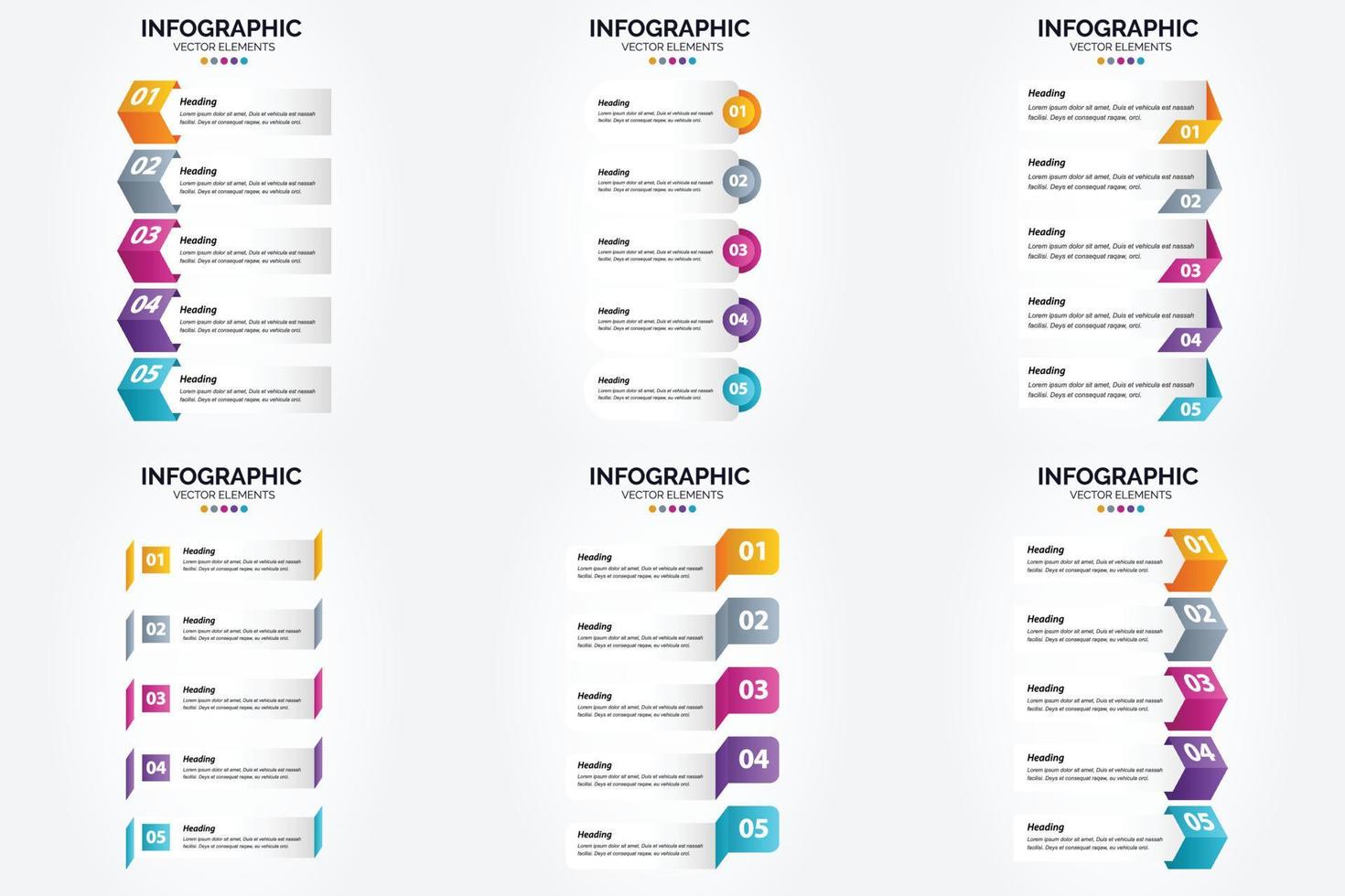 conjunto de design plano de infográficos de ilustração vetorial para folheto publicitário e revista vetor