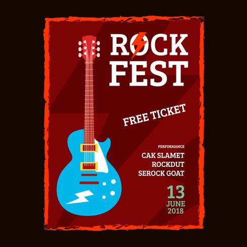 Poster do concerto de Rock Fest vetor