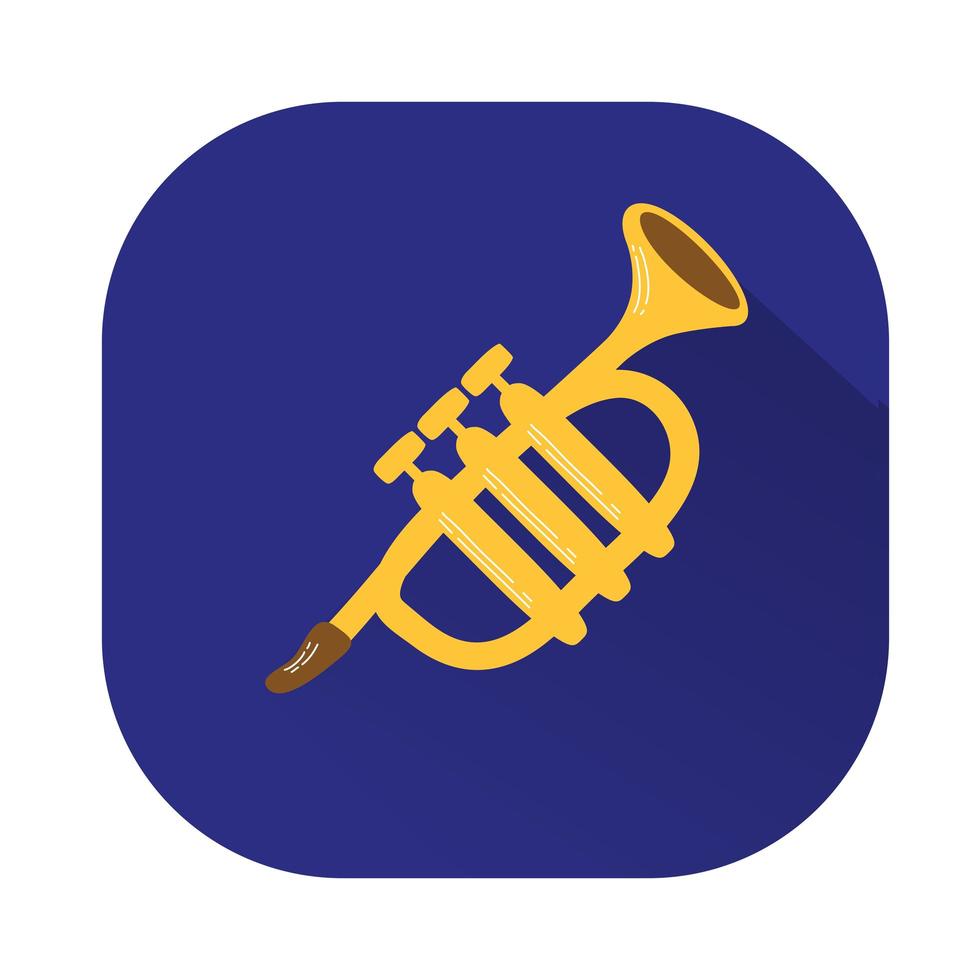 ícone isolado de instrumento musical de trompete vetor