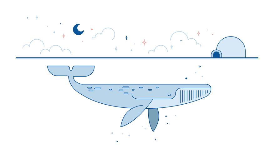 Vetor de baleia azul