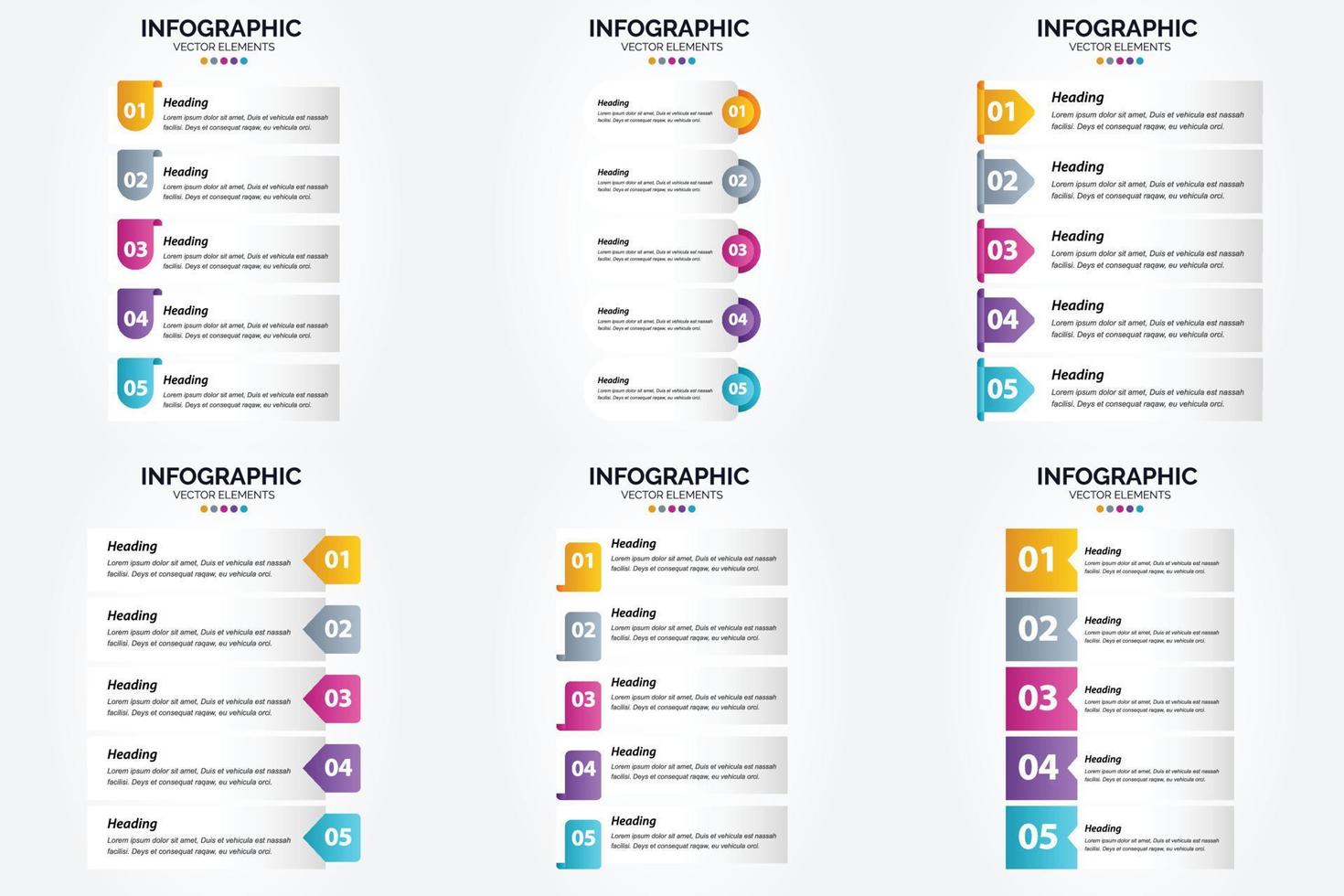 conjunto de design plano de infográficos de ilustração vetorial para folheto publicitário e revista vetor