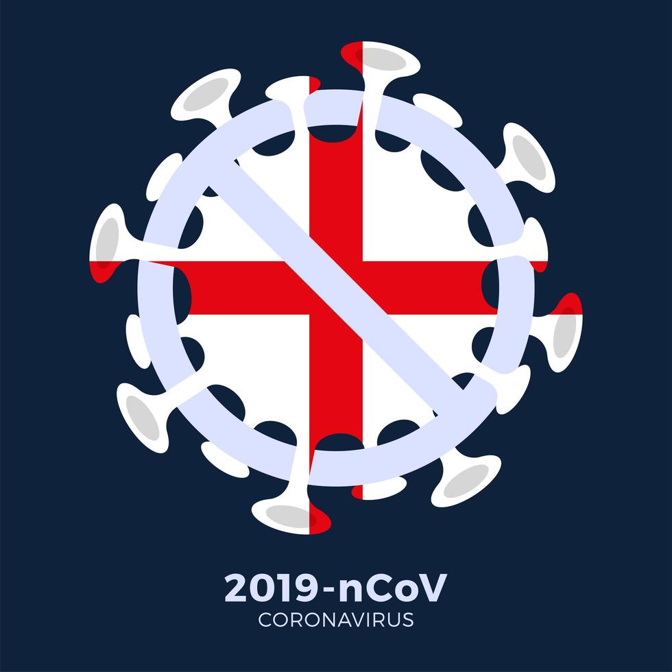 bandeira da inglaterra sinal cautela coronavírus vetor