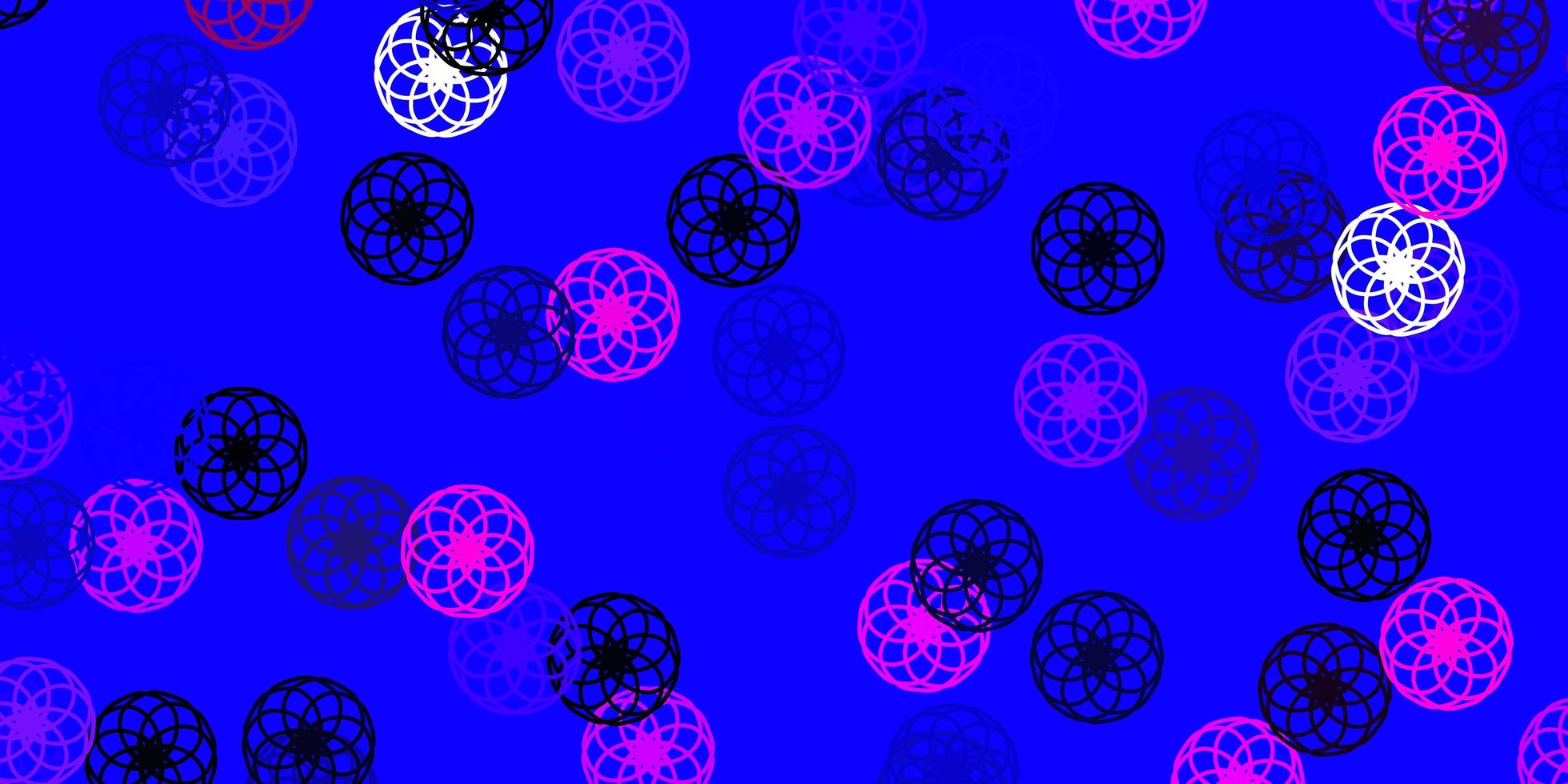 layout de vetor rosa claro, azul com formas de círculo.