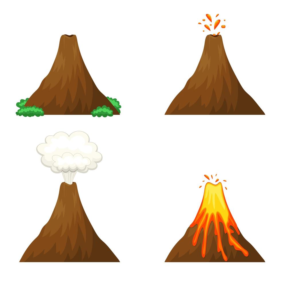 ilustração de desenho vetorial vulcano isolada no fundo branco vetor