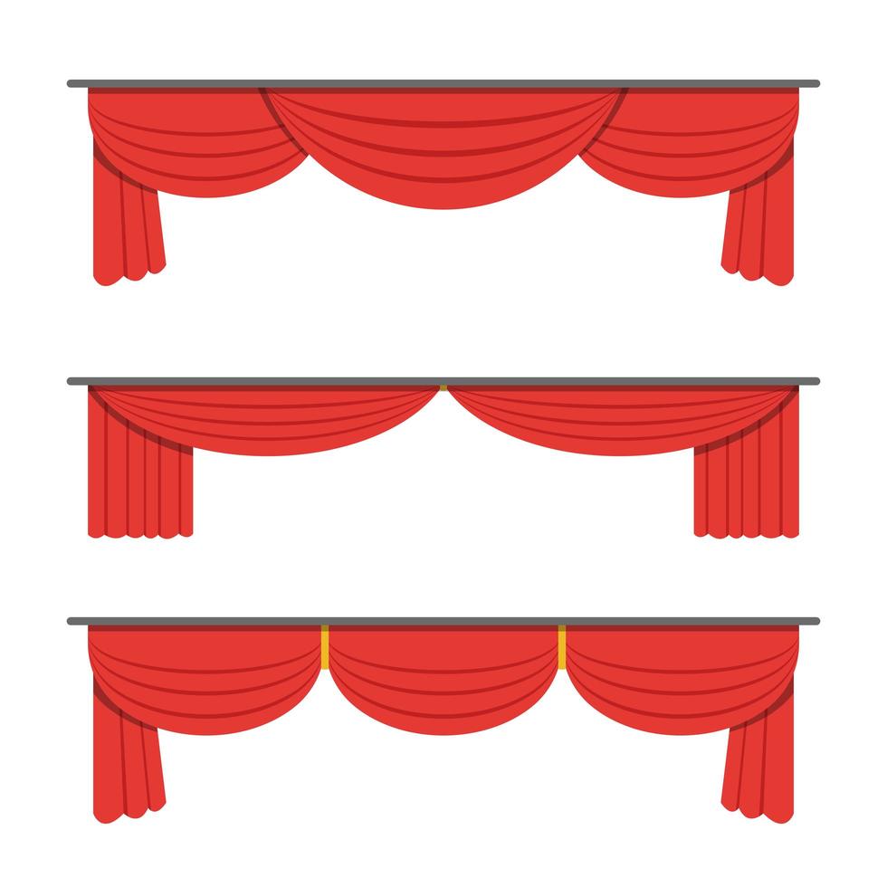 conjunto de cortina de teatro vetor