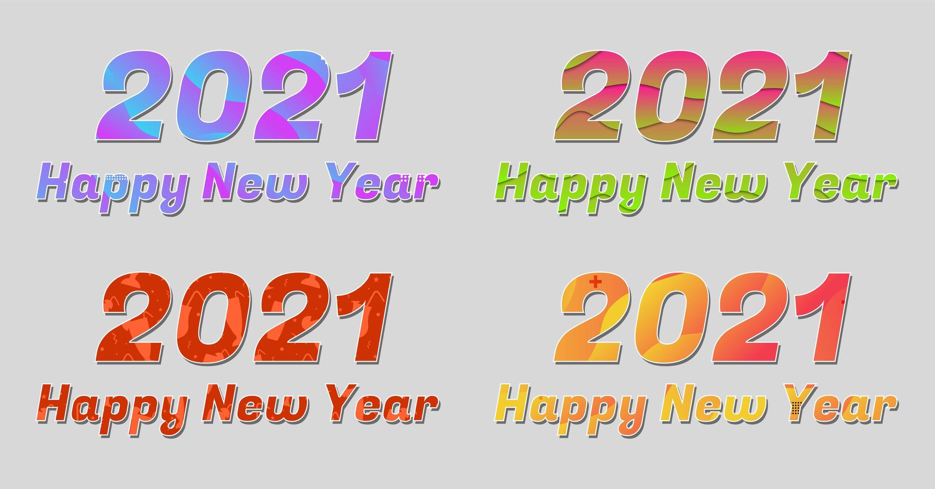 2021 design de números de feliz ano novo vetor