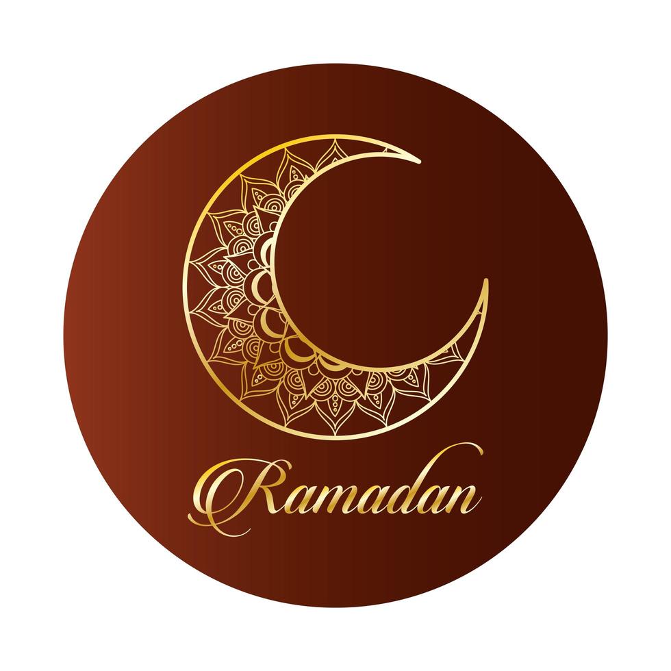 decoração lua dourada ramadan kareem vetor