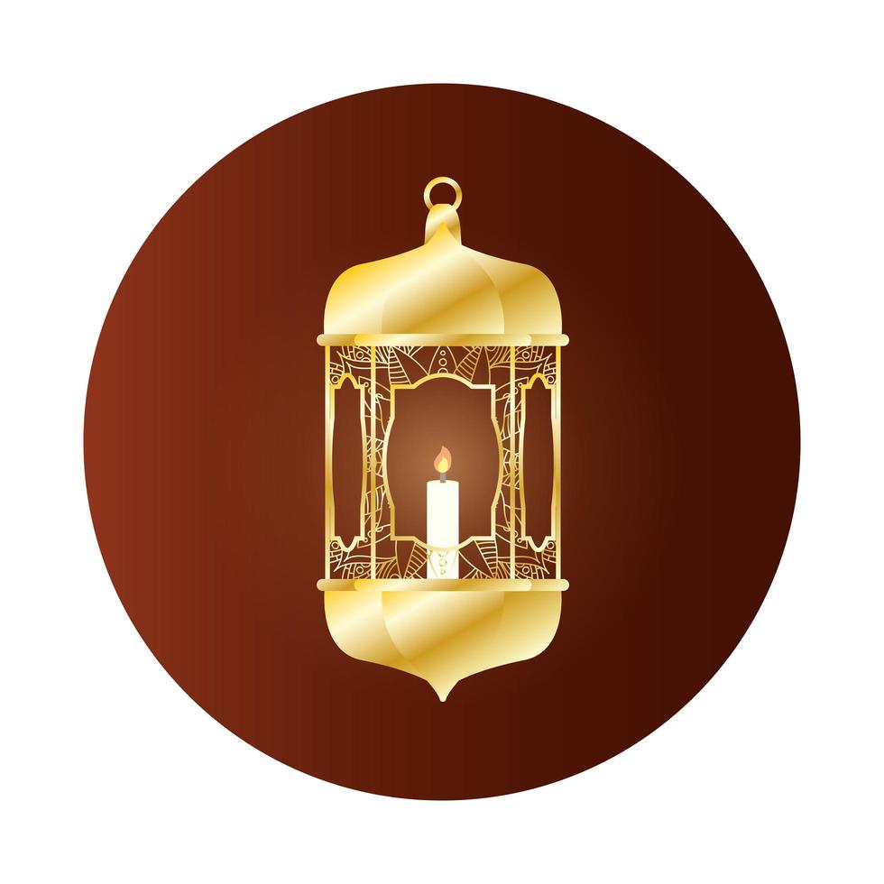 decoração kareem de lâmpada dourada ramadan vetor