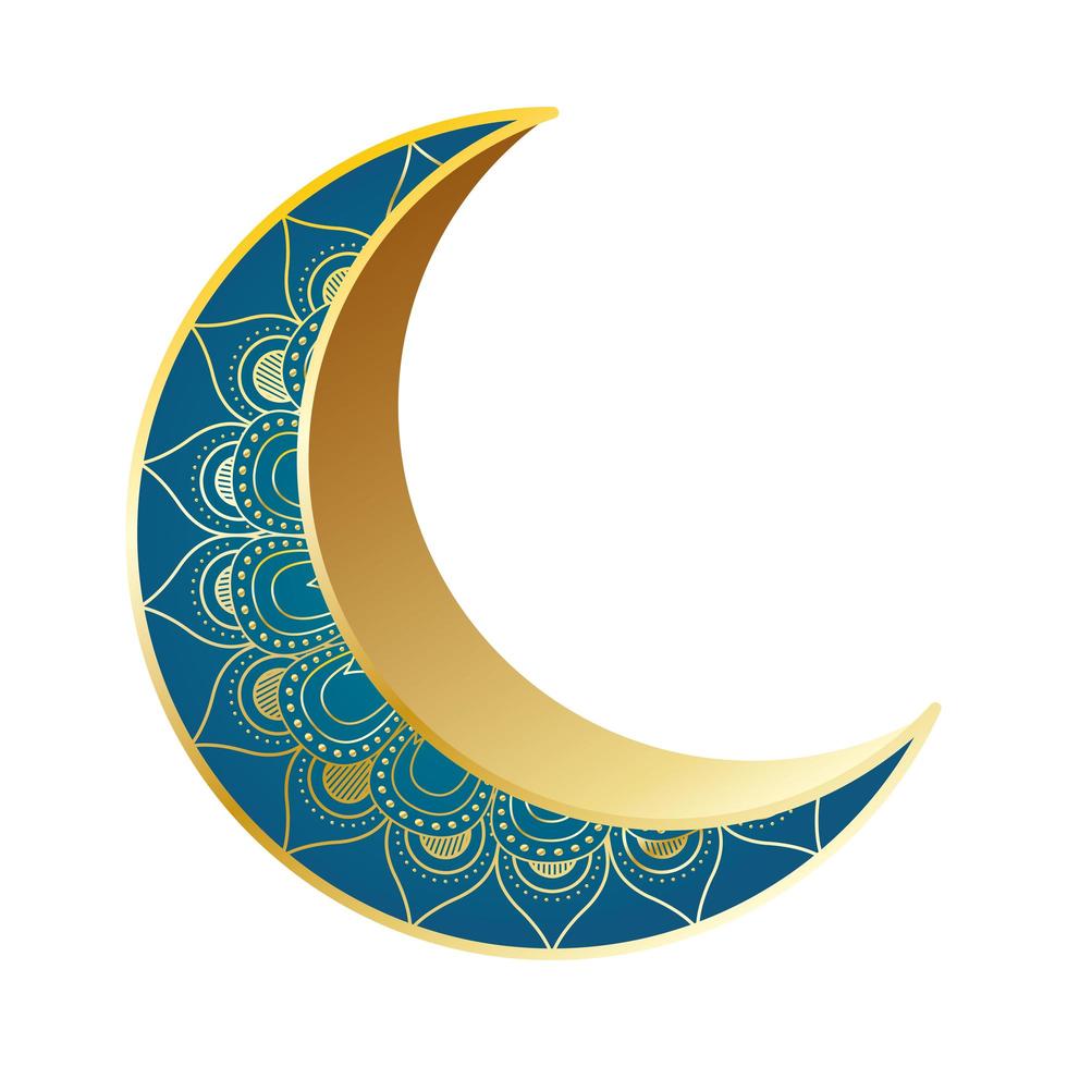 decoração lua dourada ramadan kareem vetor