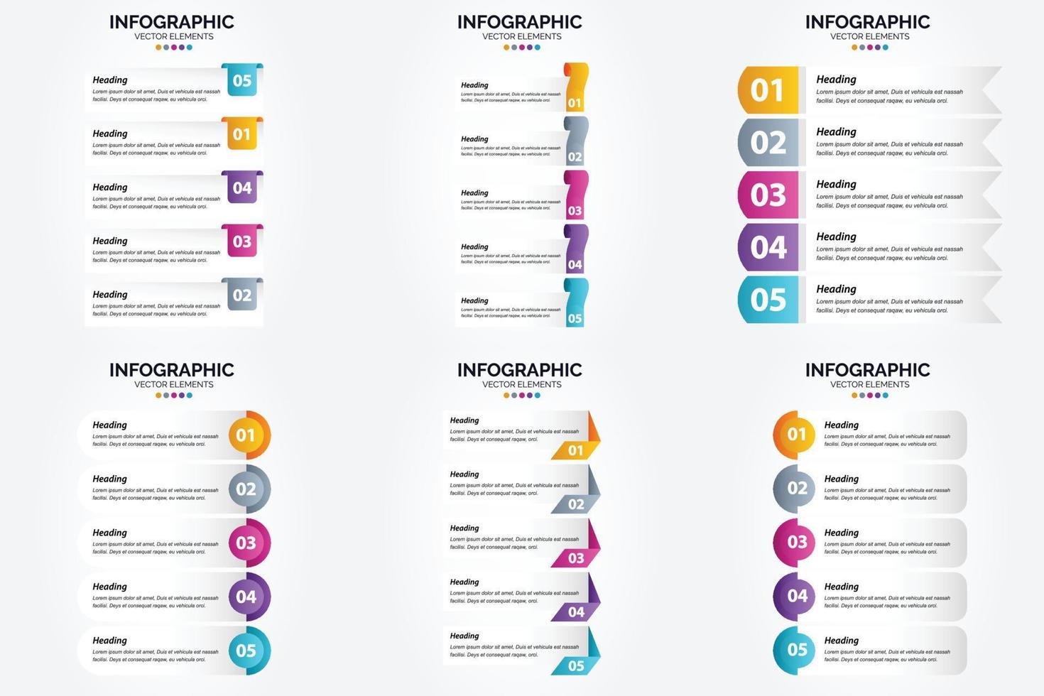 conjunto de design plano de infográficos de ilustração vetorial para folheto publicitário e revista vetor