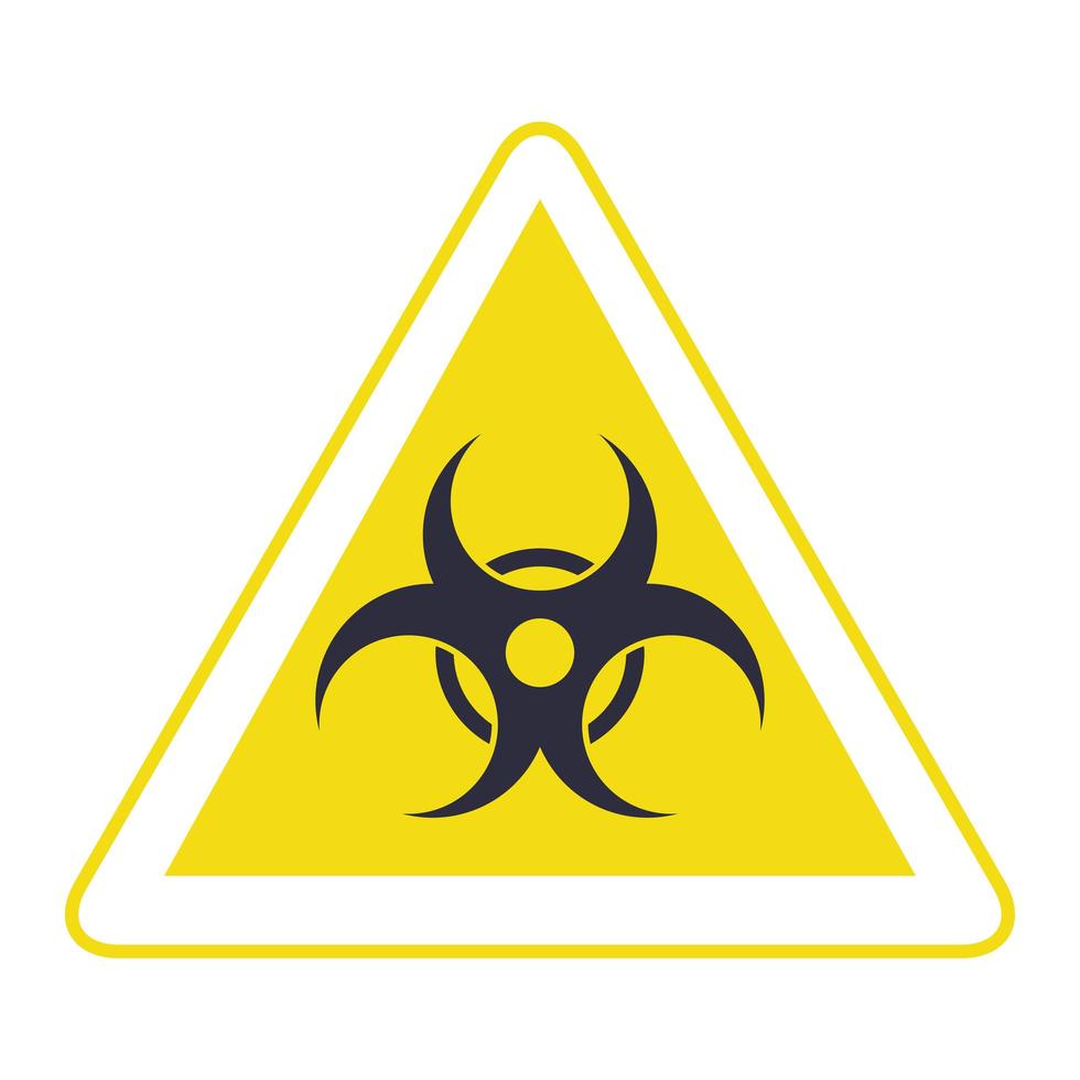 ícone de aviso de sinal de triângulo de risco biológico vetor