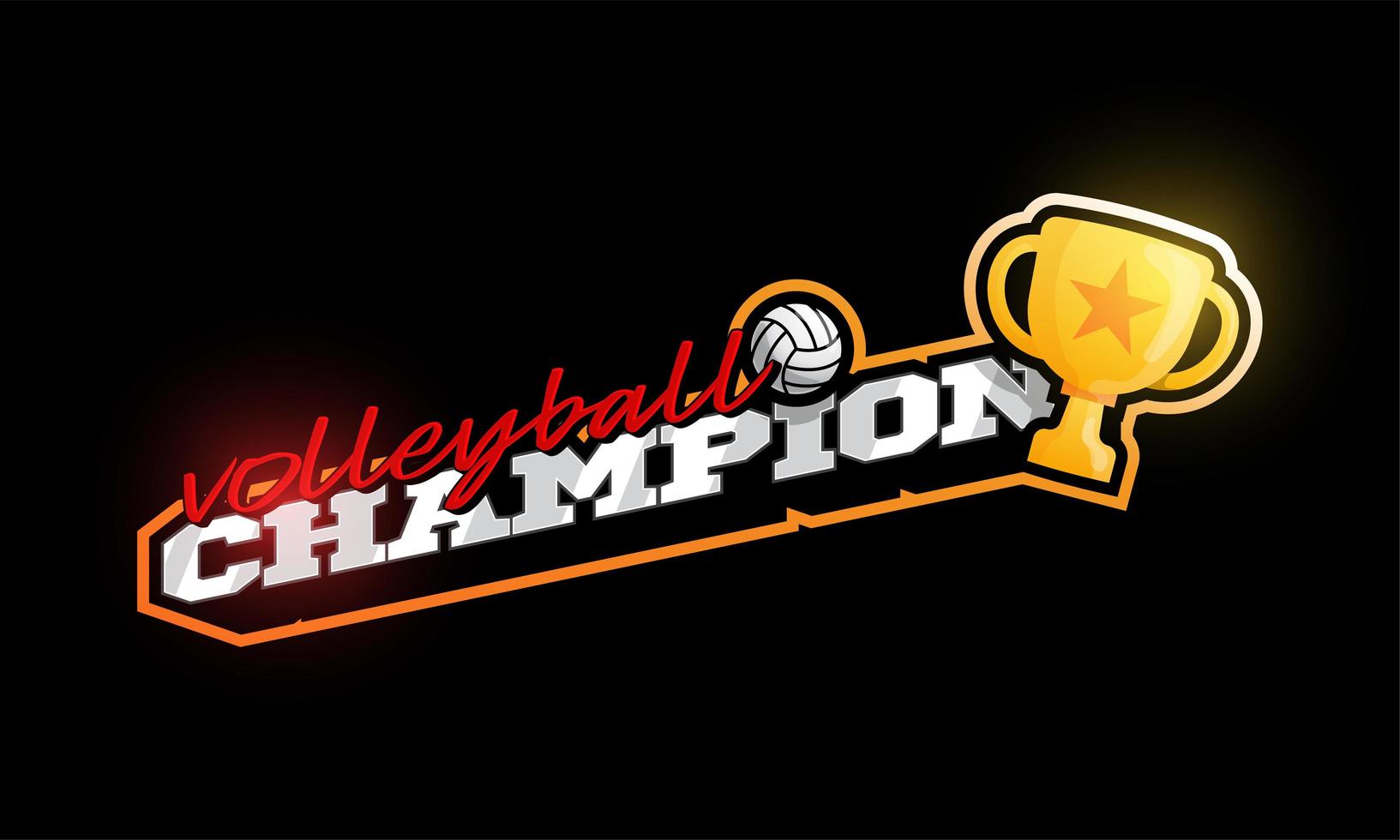 logotipo do vetor campeão de vôlei