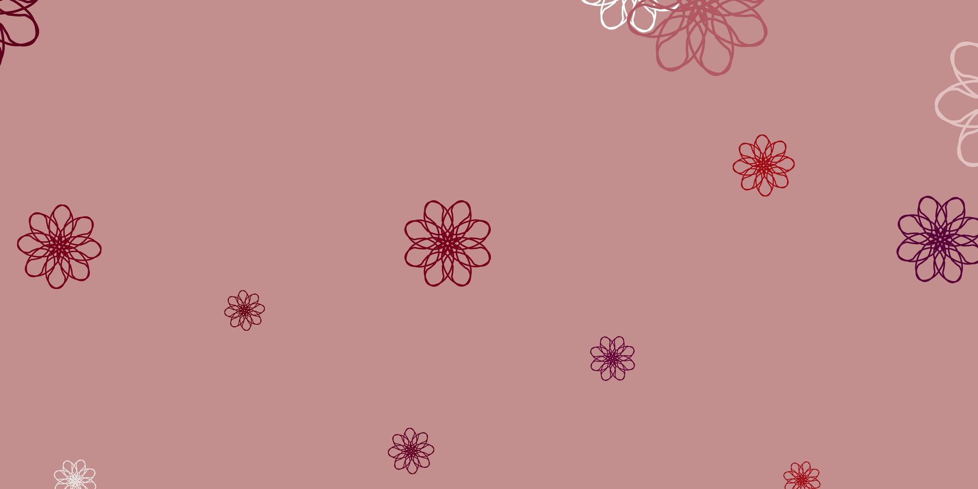 luz roxa vector doodle textura com flores.
