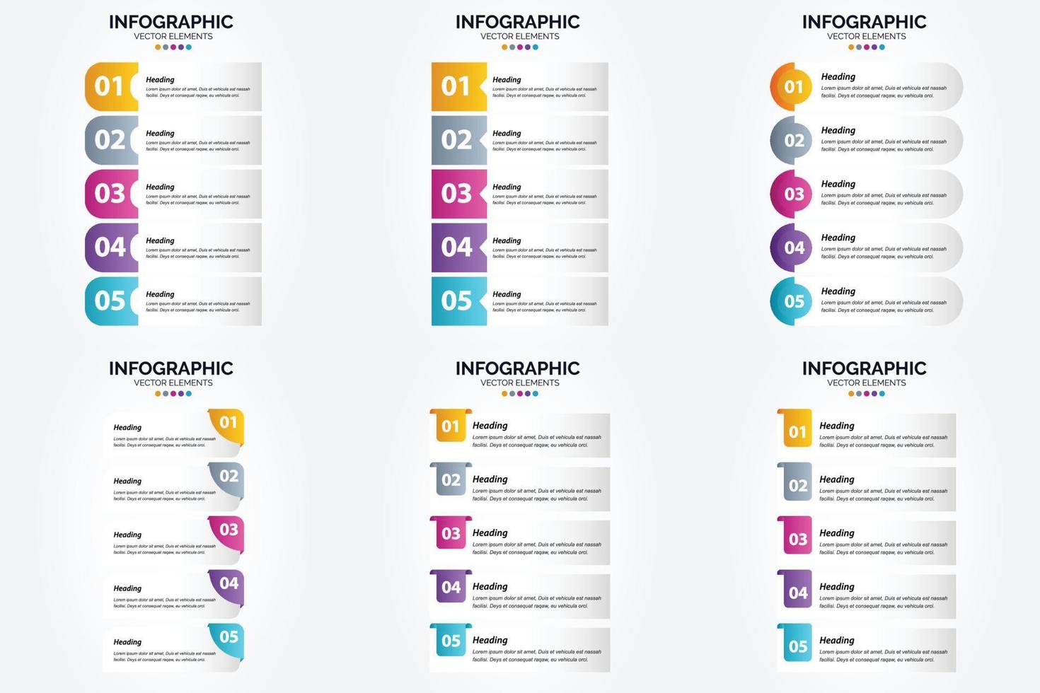 conjunto de design plano de infográficos de ilustração vetorial para folheto publicitário e revista vetor