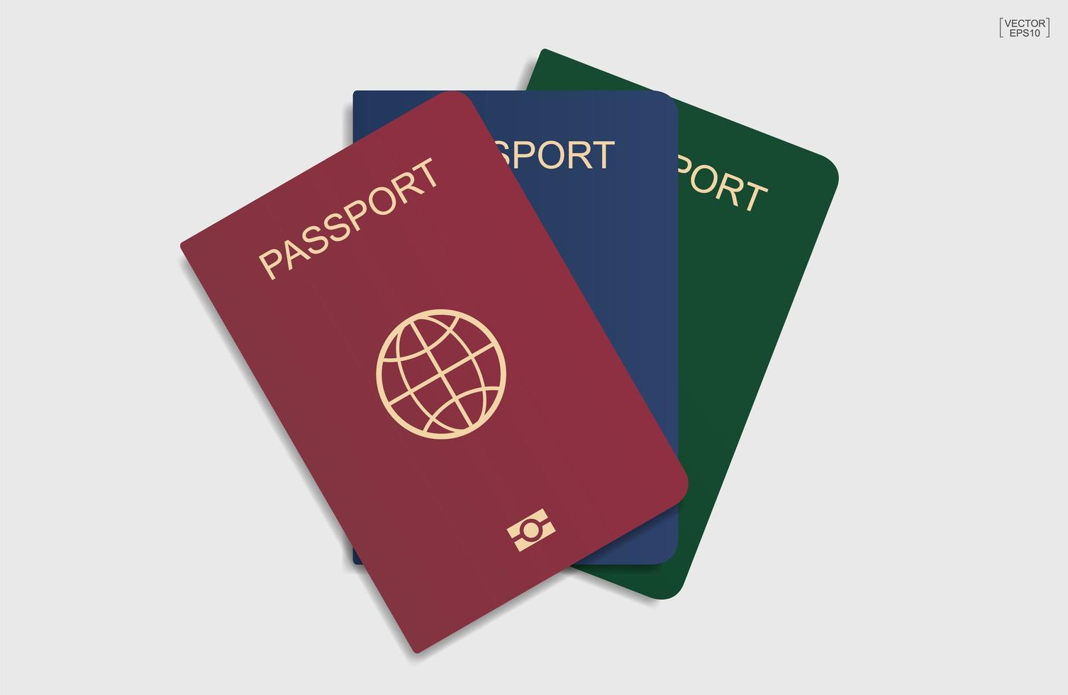 passaportes em fundo branco. vetor. vetor