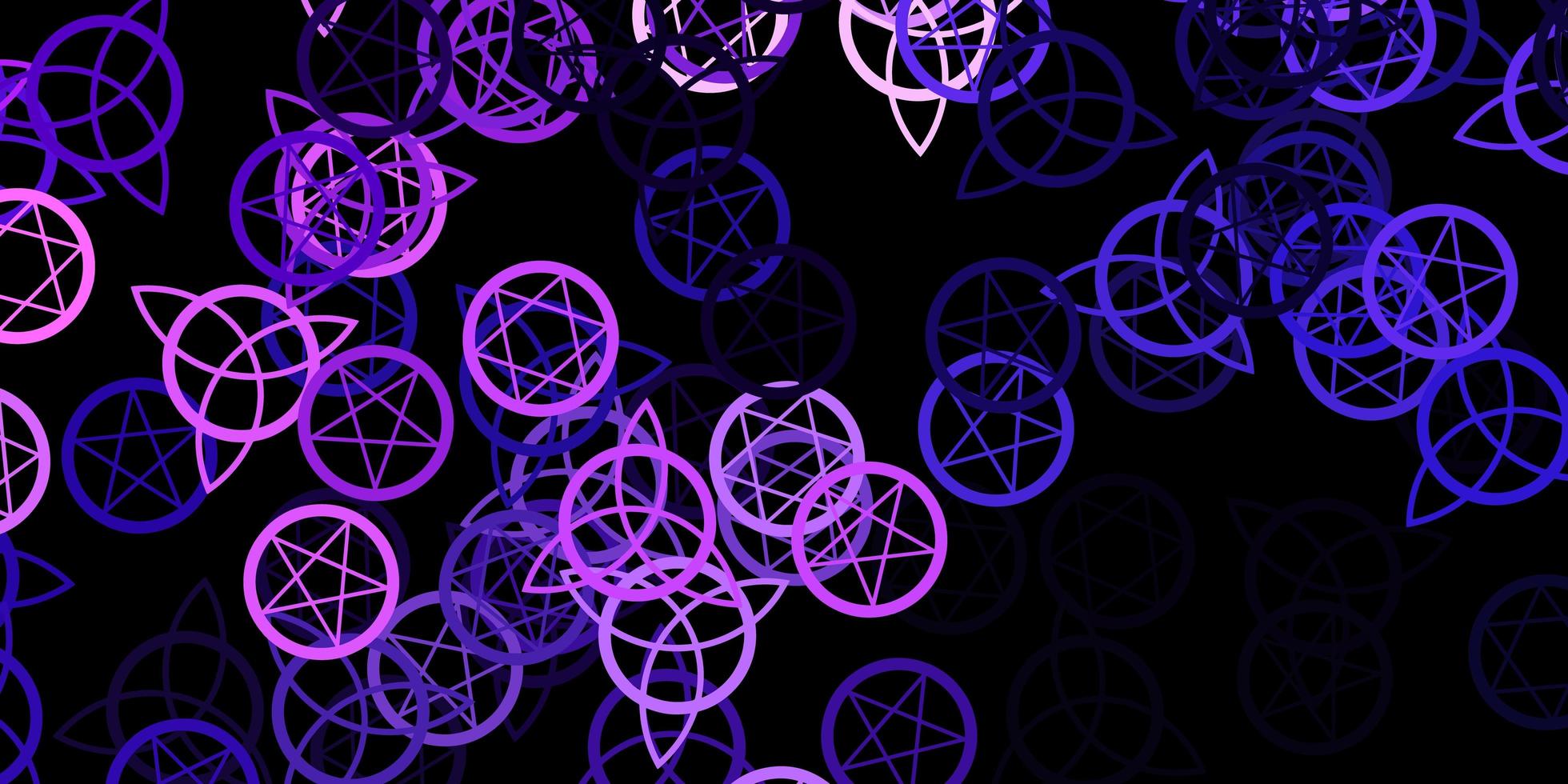 fundo vector roxo escuro com símbolos ocultos.