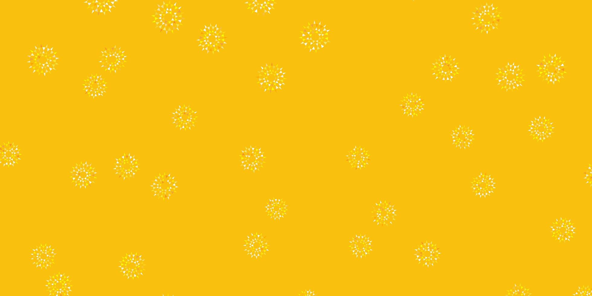 modelo de doodle de vetor amarelo claro com flores.