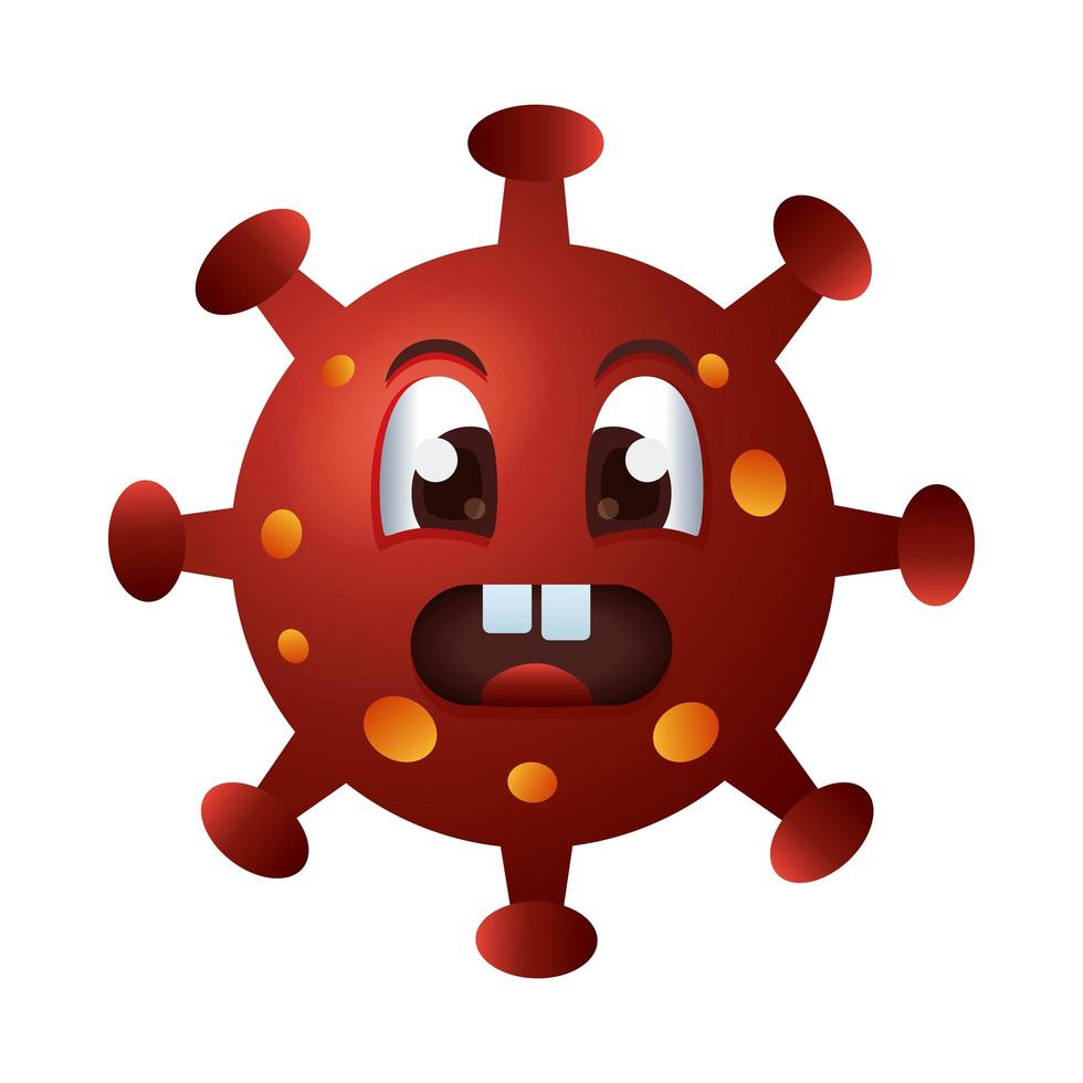 personagem emoticon covid19 particle angry vetor