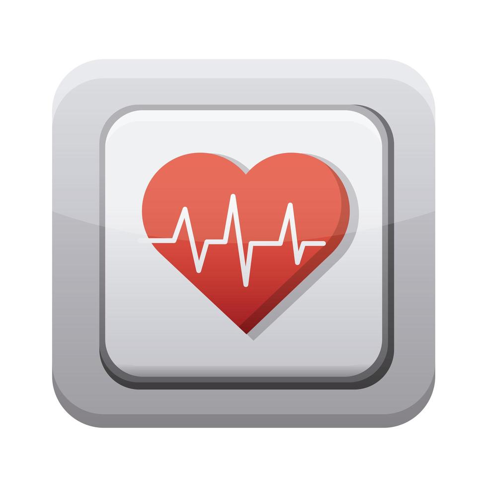 ícone isolado do menu do botão do aplicativo cardio vetor