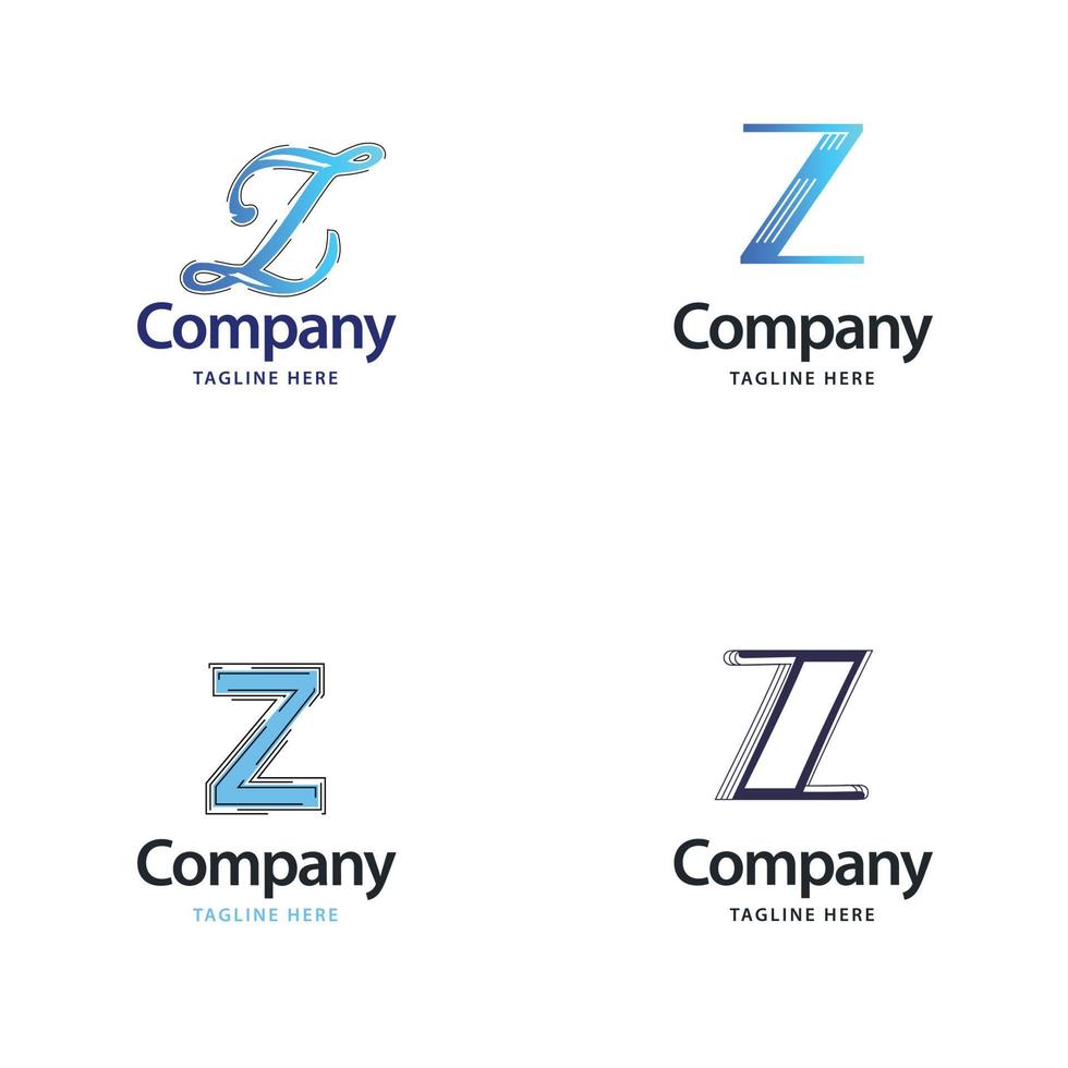 letra z design de pacote de logotipo grande design criativo de logotipos modernos para o seu negócio vetor