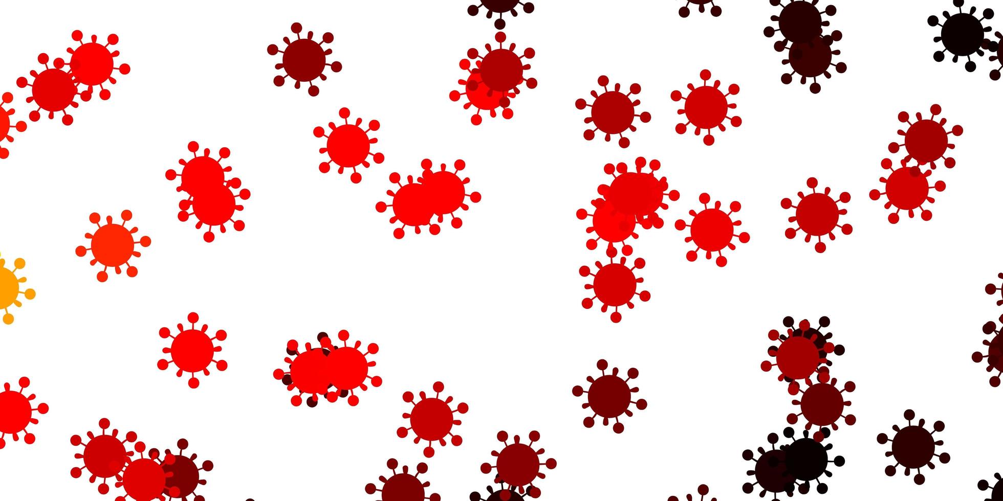 fundo vector vermelho claro e amarelo com símbolos covid-19
