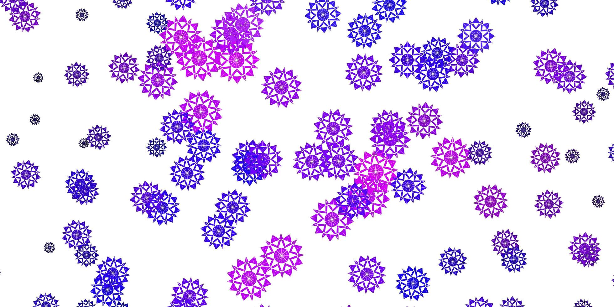 fundo vector rosa claro roxo com flocos de neve de Natal.