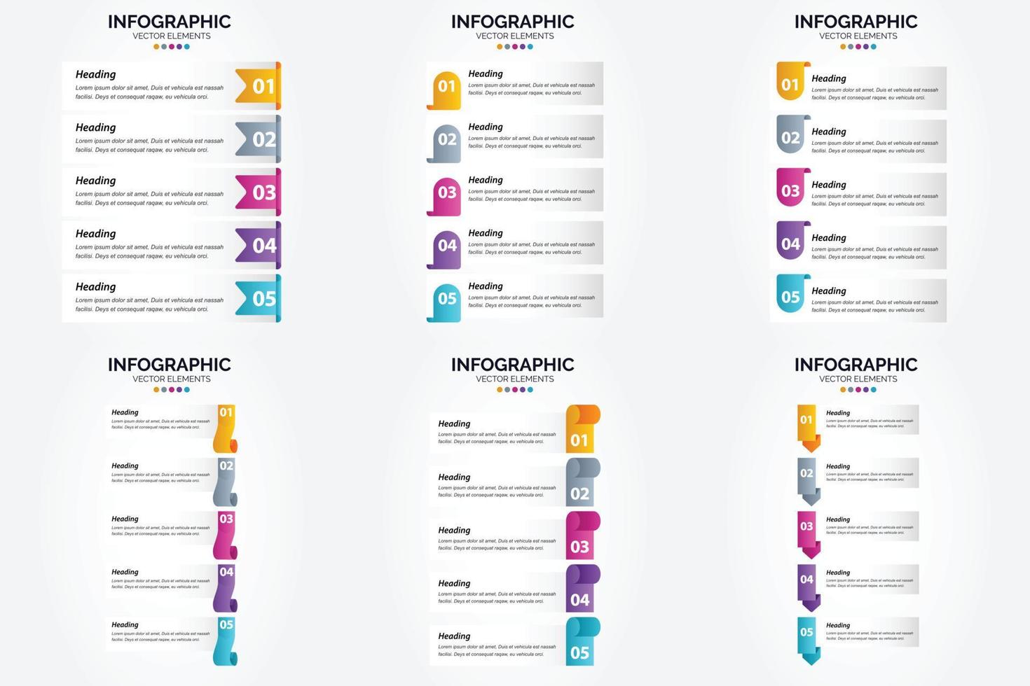 conjunto de design plano de infográficos de ilustração vetorial para folheto publicitário e revista vetor