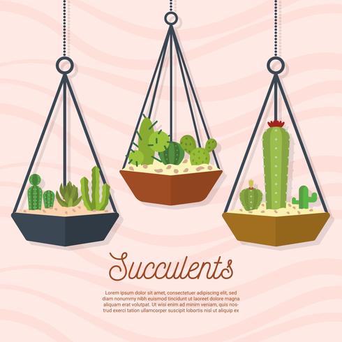 Ilustração de vetores de Succulent plana